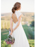 Cap Sleeve Ivory Lace Chiffon Wedding Dress